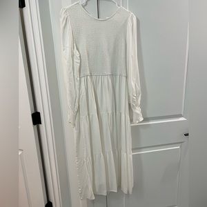 White midi dress